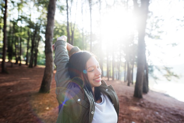 happy adult less depressed thanks to tms therapy spokane